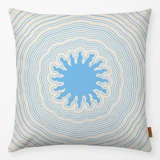 Kissen Sun Circle Waves light blue