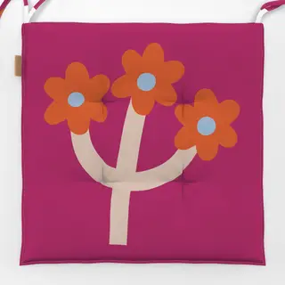 Sitzkissen Wildblume Orange-Beige