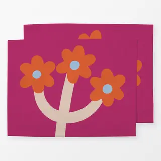Tischset Wildblume Orange-Beige