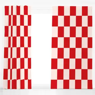 Dekovorhang Home sweet Home Pattern Red