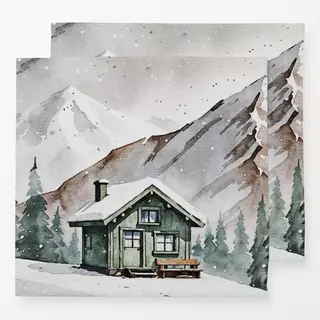 Servietten Winter in den Bergen