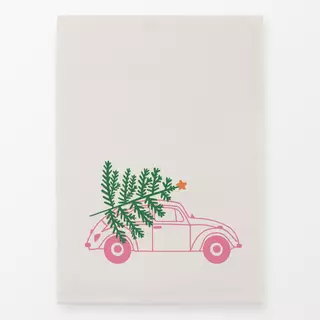 Geschirrtuch Tree Car pink