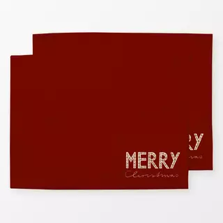 Tischset Merry Christmas Rot Beige