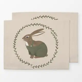 Tischset Hase Kranz Ostern
