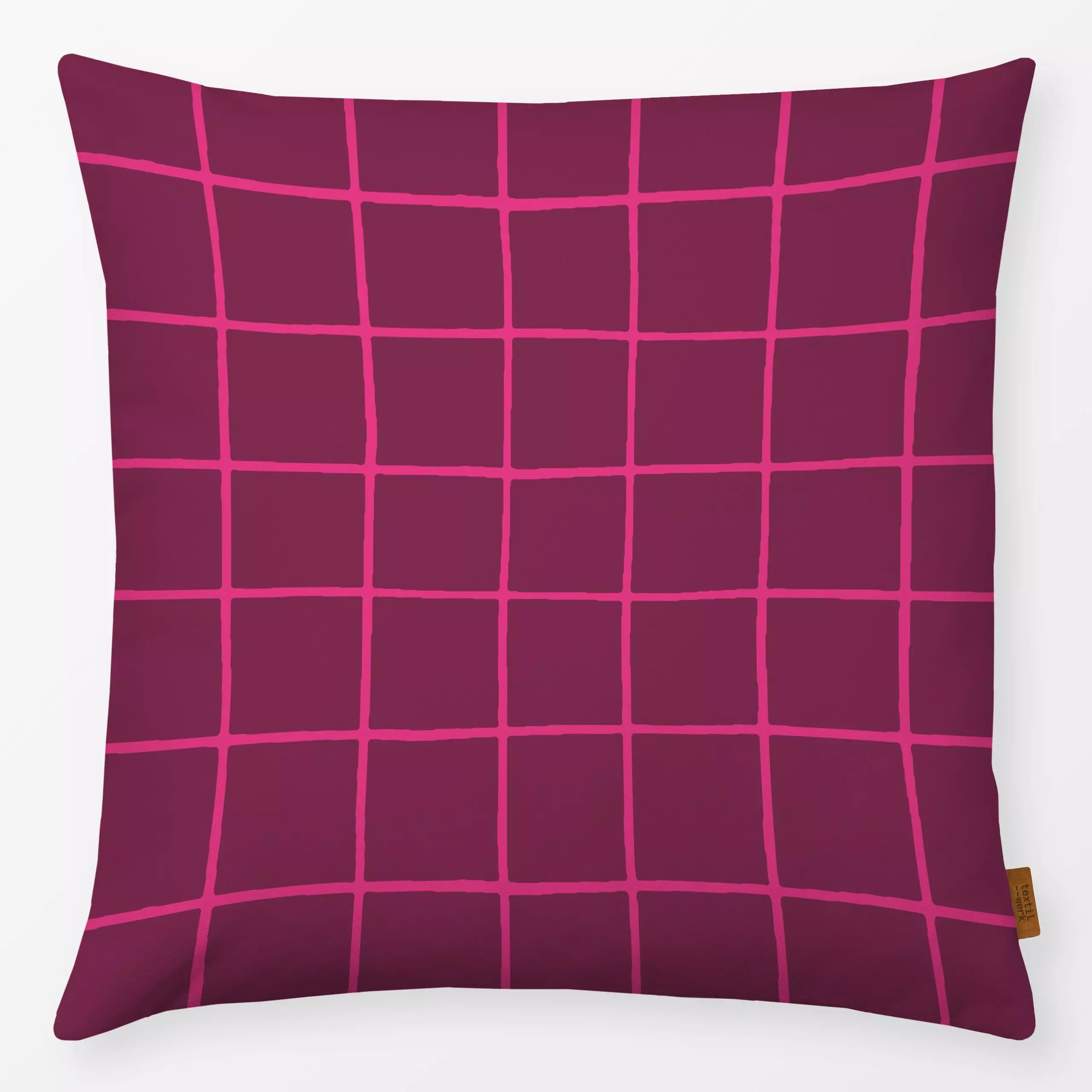 Kissen Checks weinrot pink - Symbole & Muster - von „Studio Kesse"