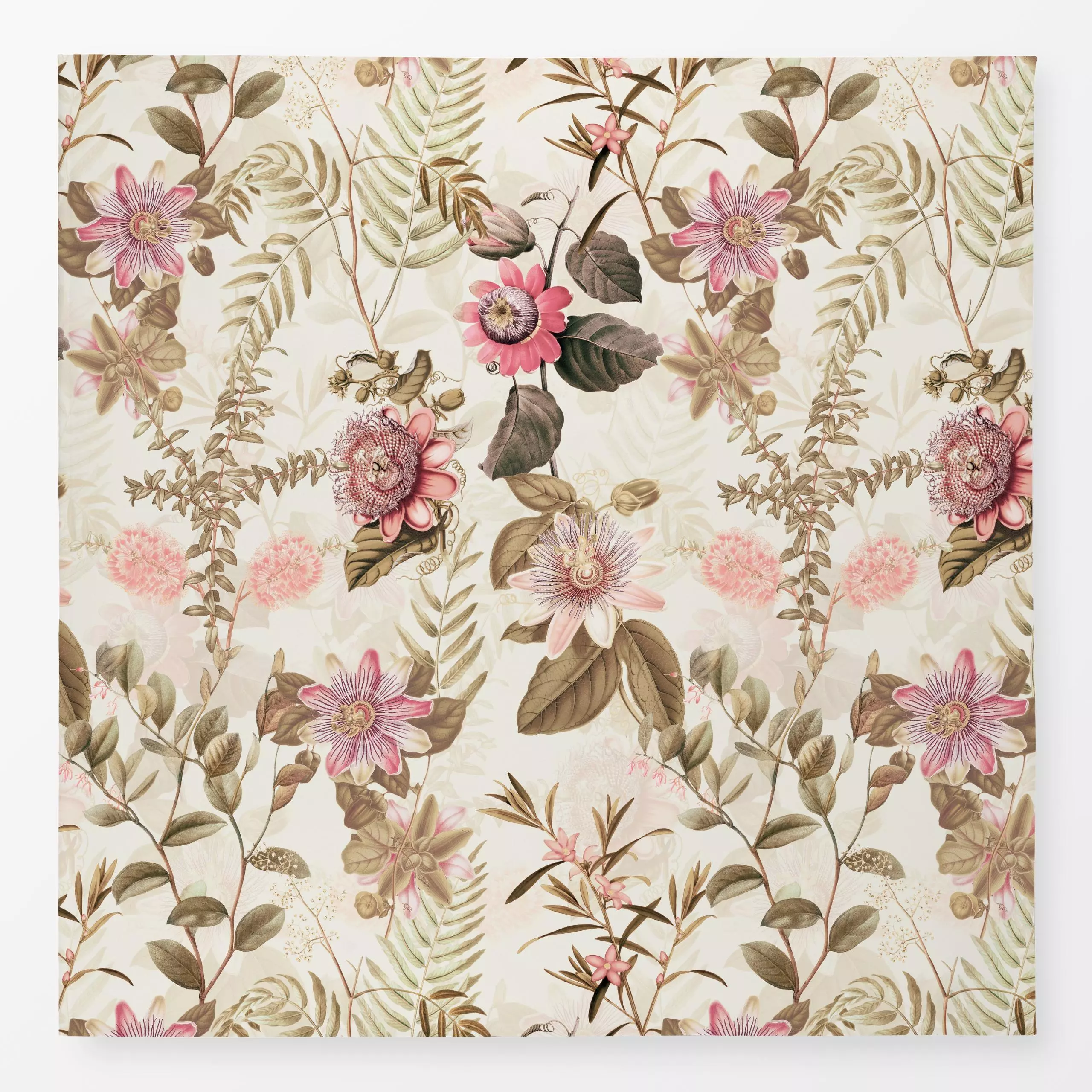 Tischdecke Rankende Vintage Passiflora - Blumen & Florales, Retro & Vintage - von „Uta Naumann"; boho, Muster, Natur, Blumen...