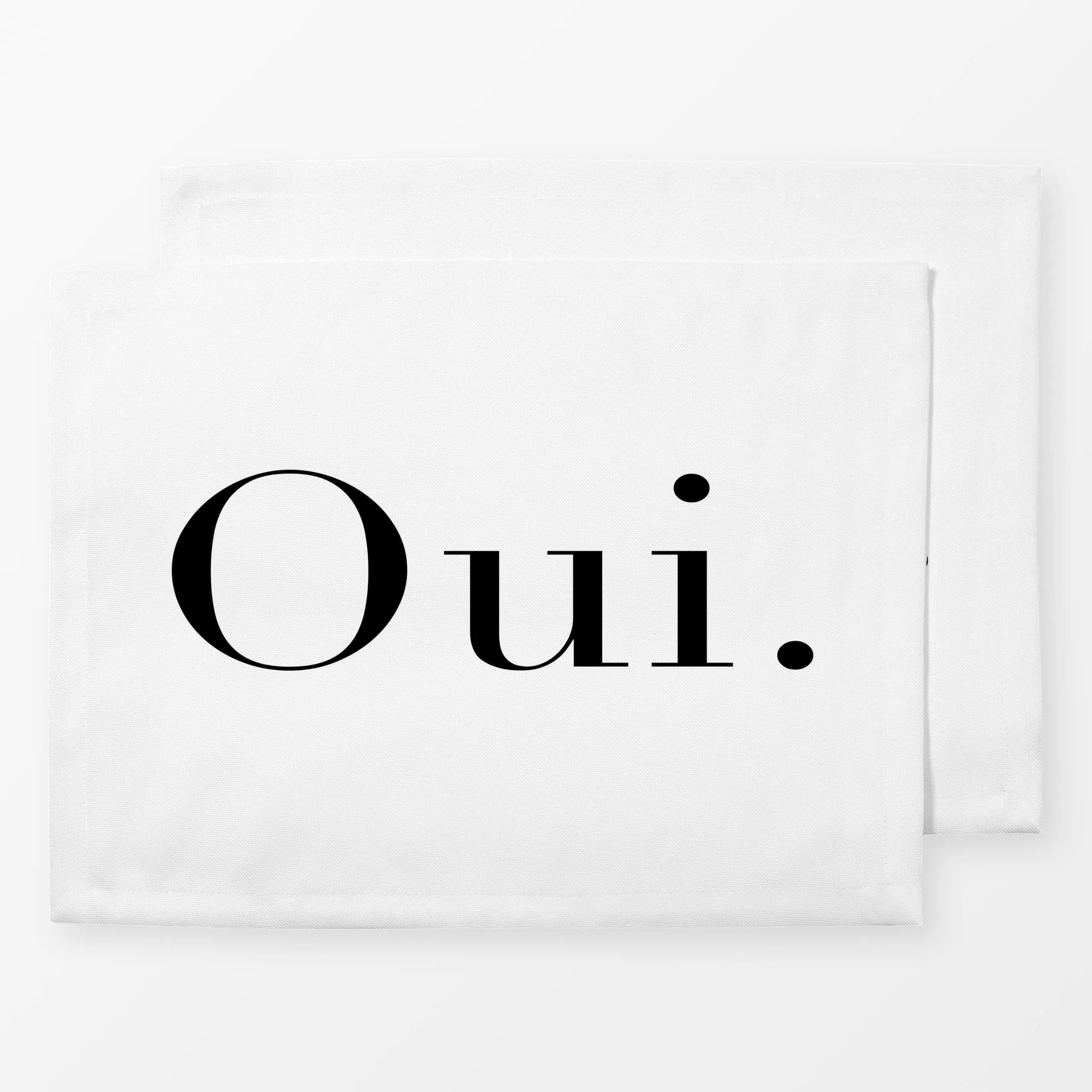 Tischset Oui - Sprüche & Schriftzüge - von „Sara Maria"; modern, Sommer, Lustig, typografie, Nordisch, Familienkissen, Lette...