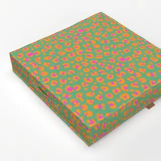 Bodenkissen Leomuster guen orange pink
