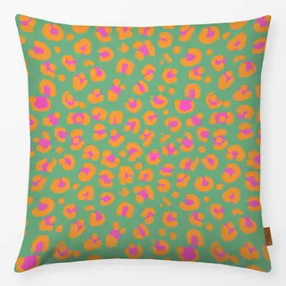 Kissen Leomuster guen orange pink
