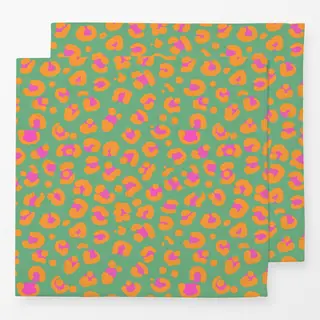 Servietten Leomuster guen orange pink