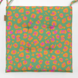 Sitzkissen Leomuster guen orange pink