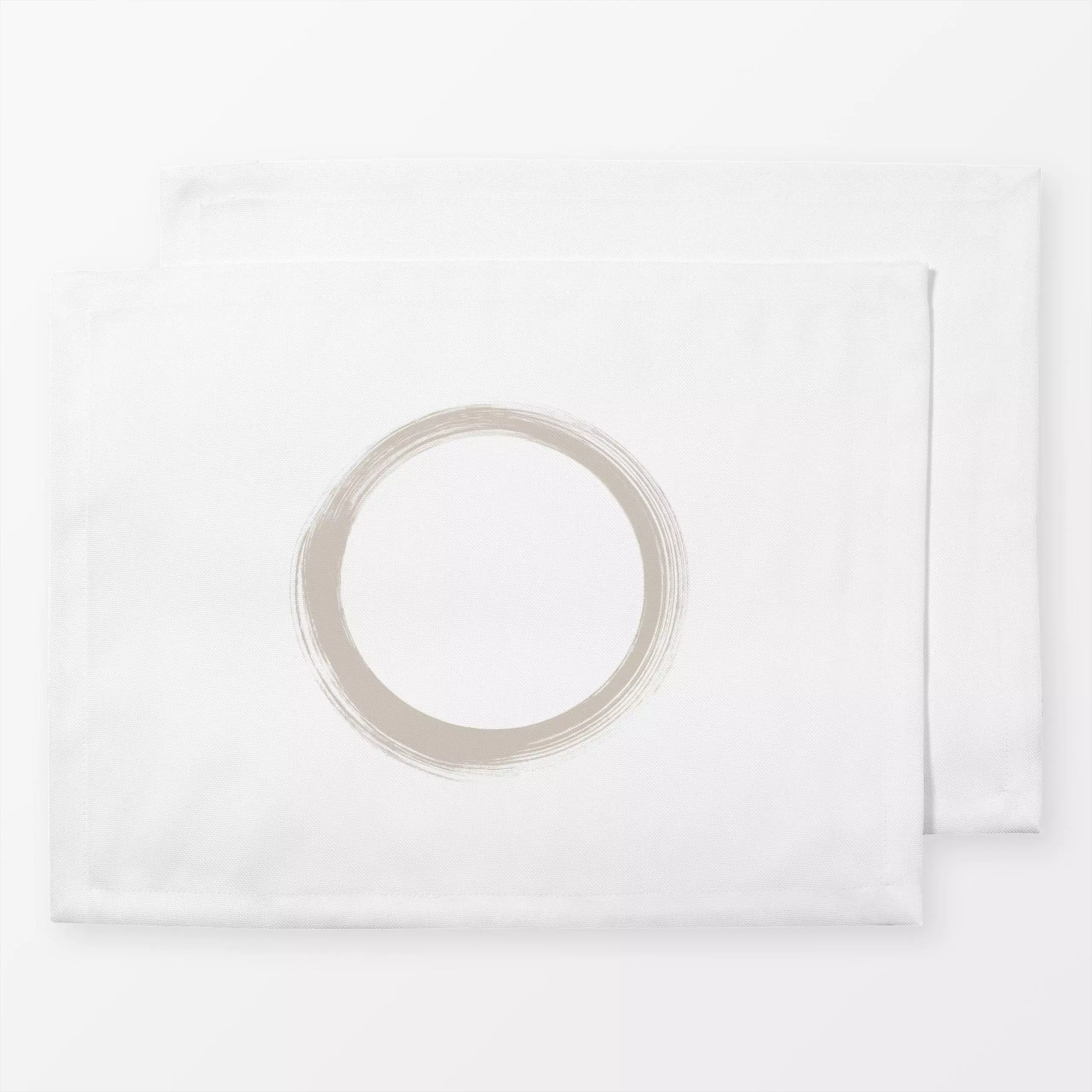Tischset Zen Circle Beige - Symbole & Muster - von „Nouveau Prints"; Tusche, Pinselstrich, Tinte, scandinavisch, ink, orient...