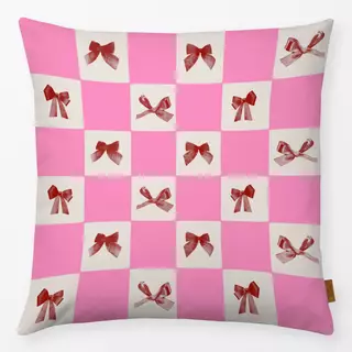 Kissen Checks Schleifen Pink