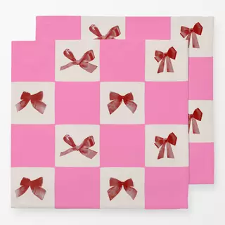 Servietten Checks Schleifen Pink