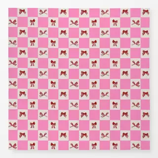 Tischdecke Checks Schleifen Pink