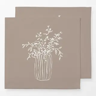 Servietten Blumenvase - Beige Kollektion