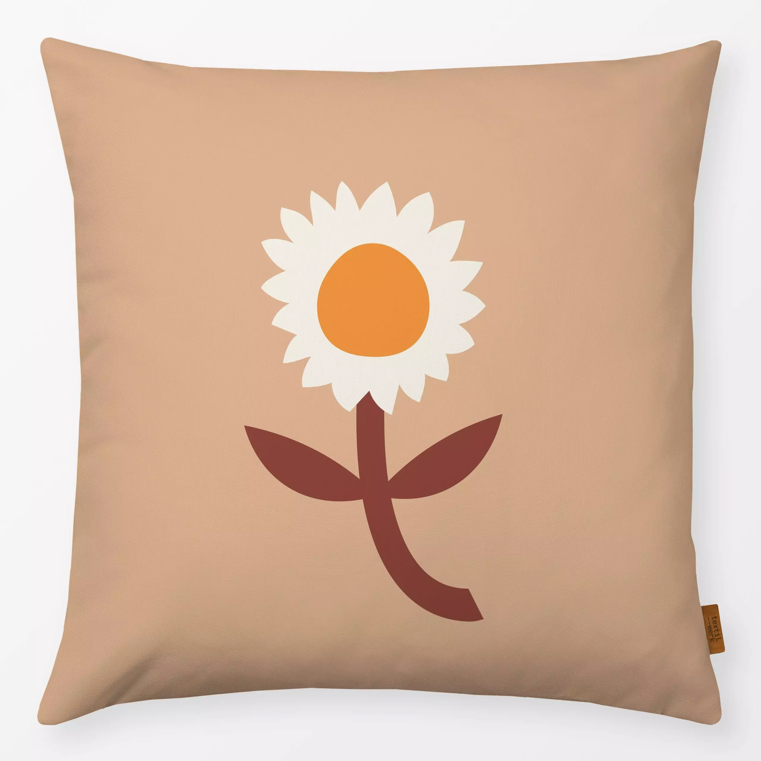 Kissen Sunflower Brown - Blumen & Florales, Herbst - von „Jana Driver"; Blumen, Sonne, sonnenblumen, Herbst, Herbstdeko, her...