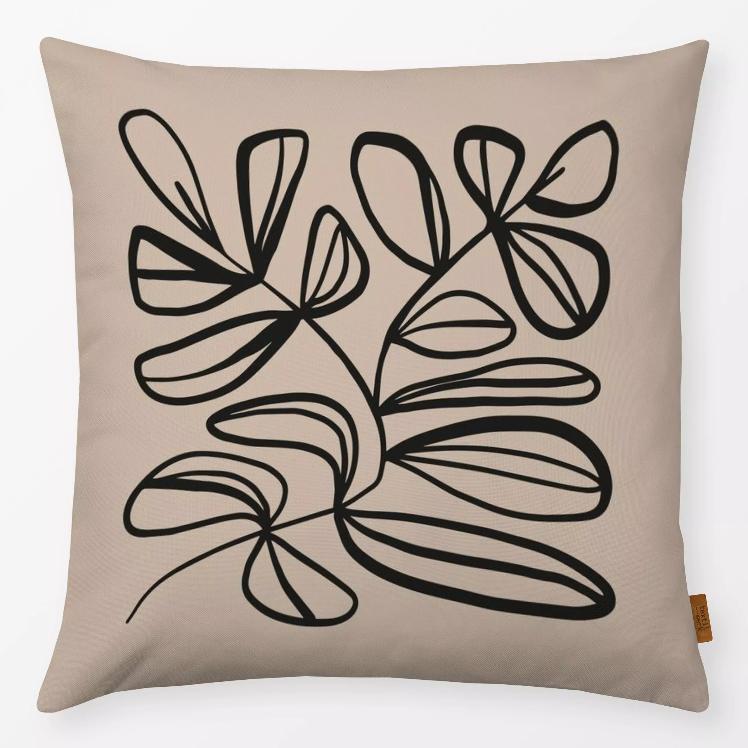 Kissen Branch Quader - Blumen & Florales - von „Kruth Design"; Muster, Zweig, Blätter, floral, Herbstdeko, outdoor, Gartende...