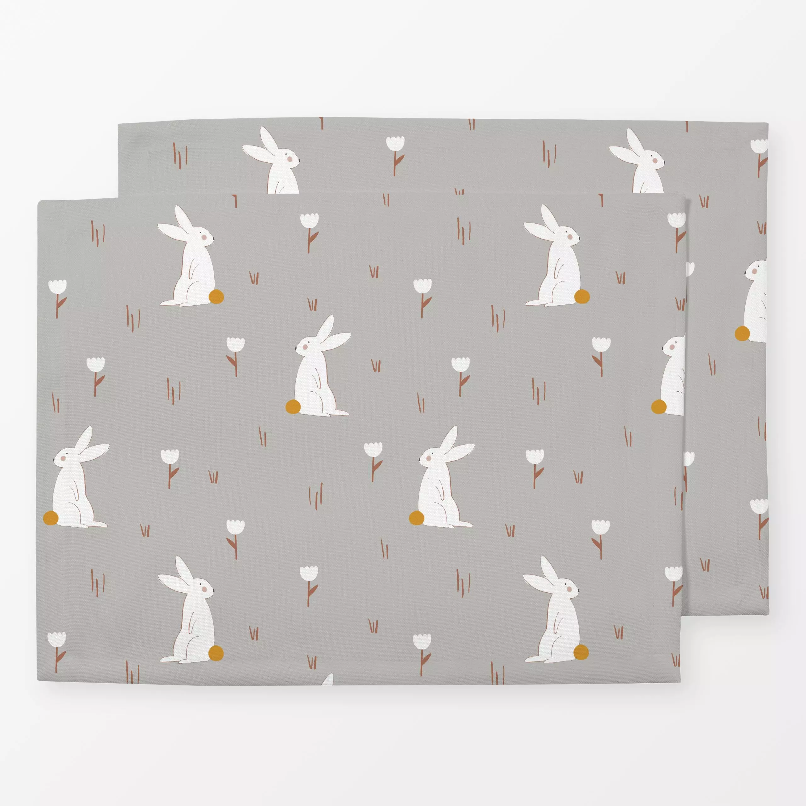 Tischset Weißer Hase, Tiere, fürs Kinderzimmer, Frühling, von Menina Lisboa