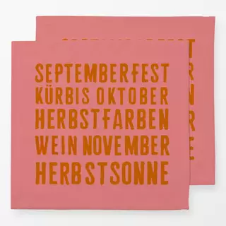 Servietten Spruchkissen Herbst Pink