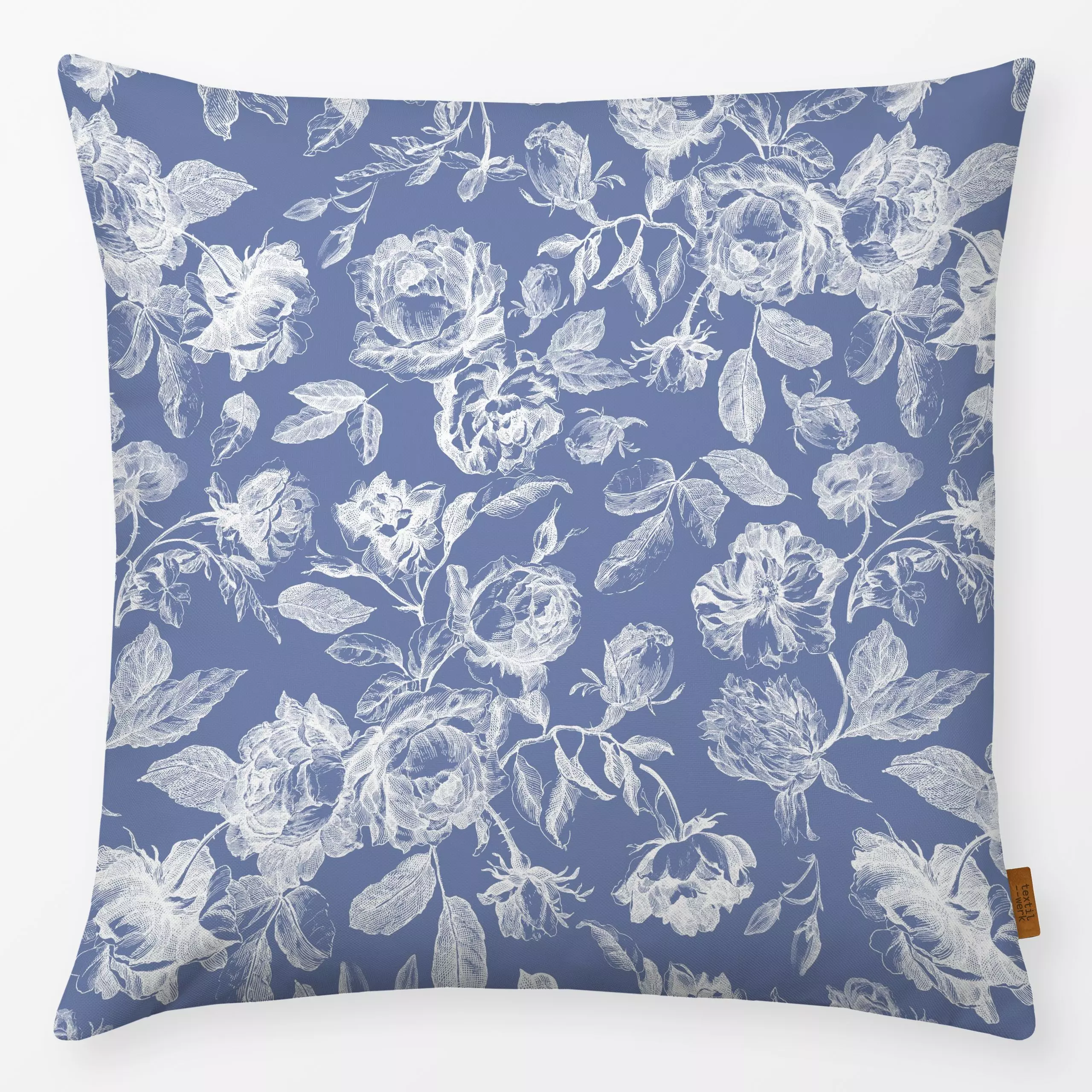 Kissen Weiße Rosen - Toile DeJouy - Blumen & Florales, Pflanzen & Botanik, Retro & Vintage - von „Uta Naumann"; Natur, skand...