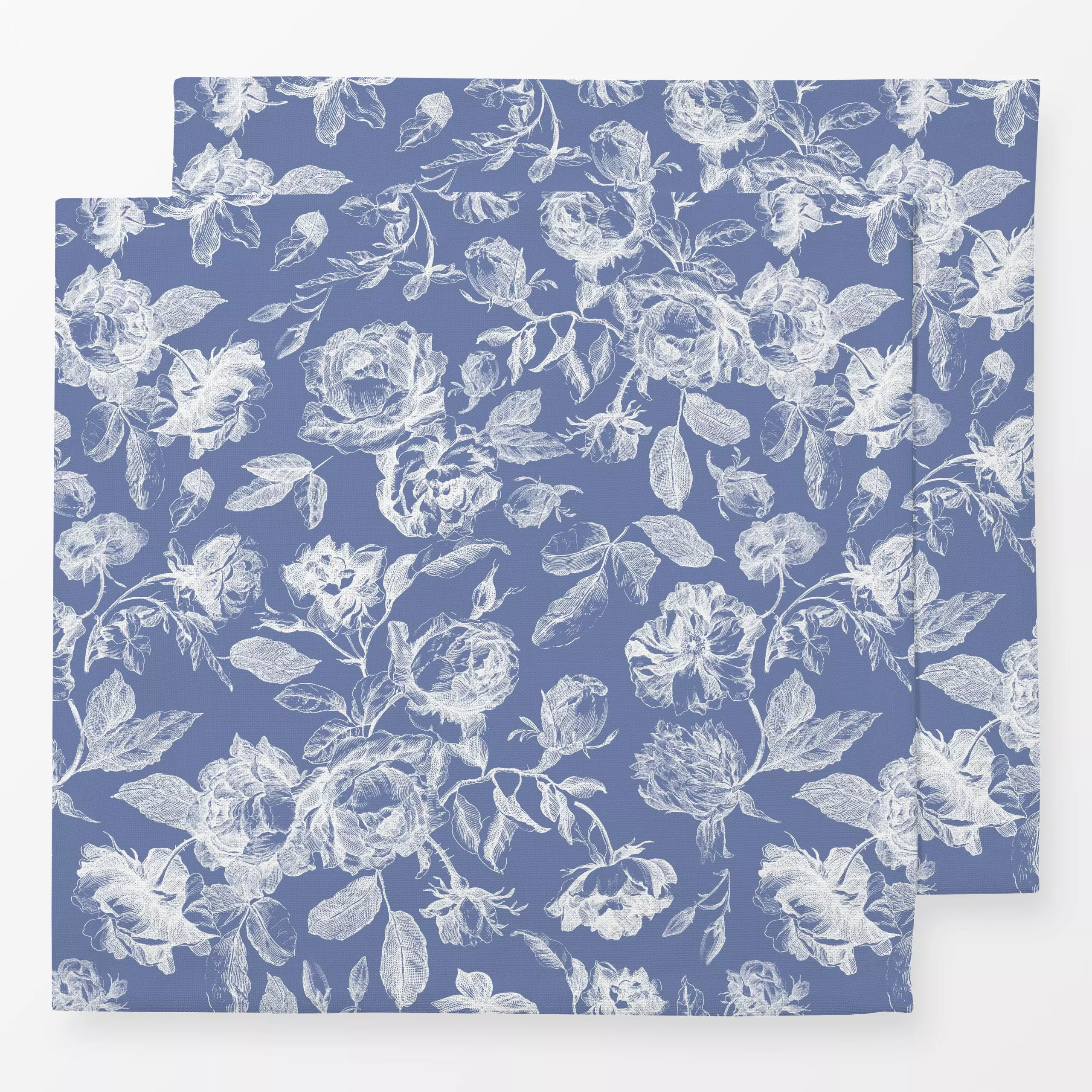 Servietten Weiße Rosen - Toile DeJouy - Blumen & Florales, Pflanzen & Botanik, Retro & Vintage - von „Uta Naumann“; Natur, s...