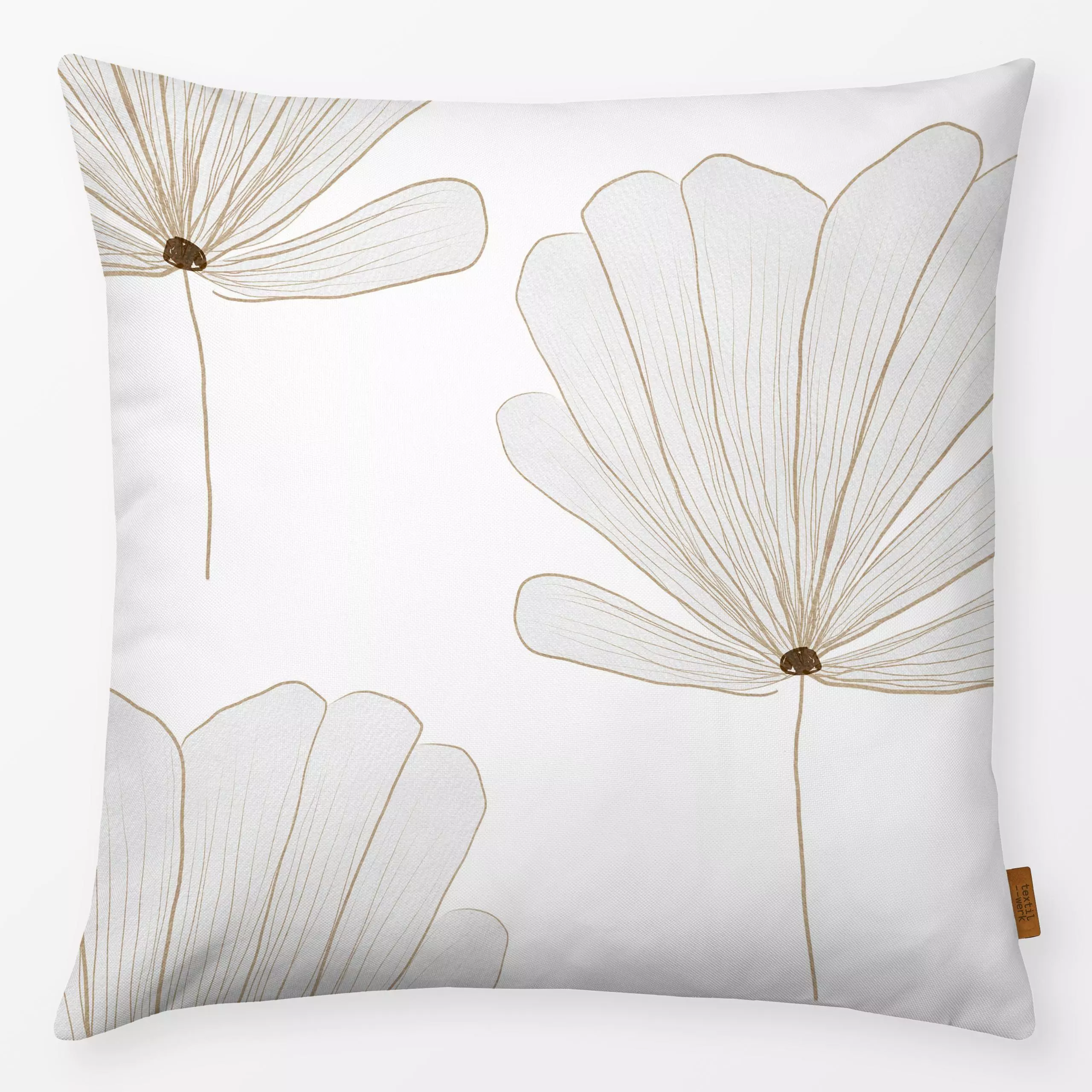 Kissen Blossoms white - Blumen & Florales, Frühling - von „Julia Schumacher“; minimal, Kissen, Blüten, floral, Elegant, roma...