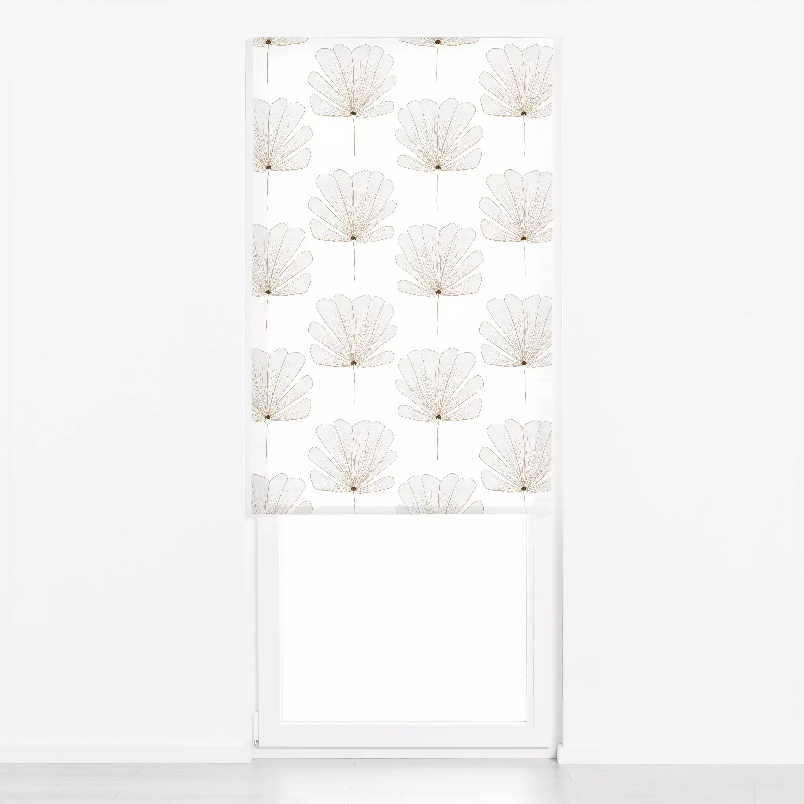 Raffrollo Blossoms white - Blumen & Florales, Frühling - von „Julia Schumacher“; minimal, Kissen, Blüten, floral, Elegant, r...