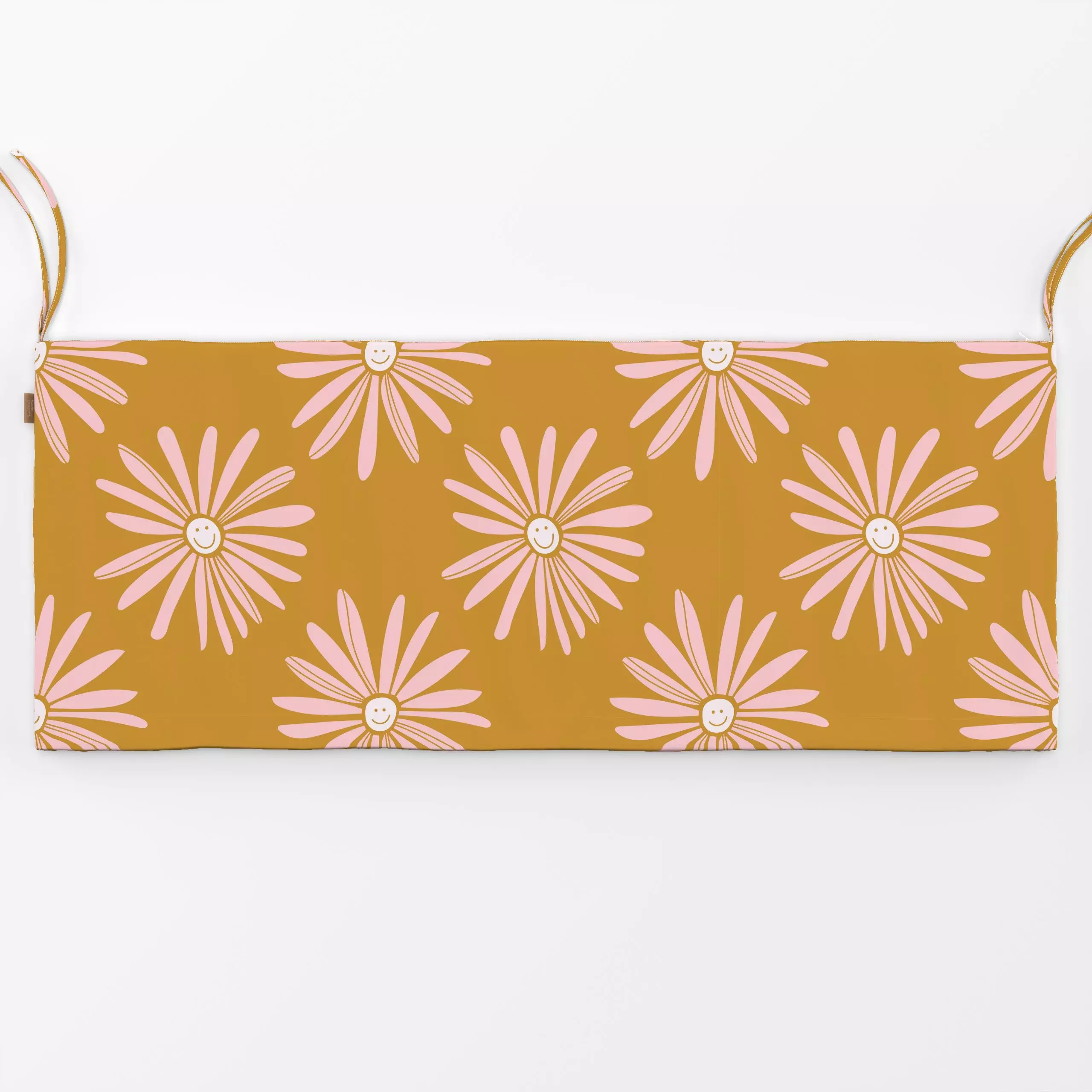 Bankauflage FRÜHLING Blumen Smile 3 - Blumen & Florales, Frühling - von „Primus Pattern"; Blüten, Margeriten, Happy, daisy, ...