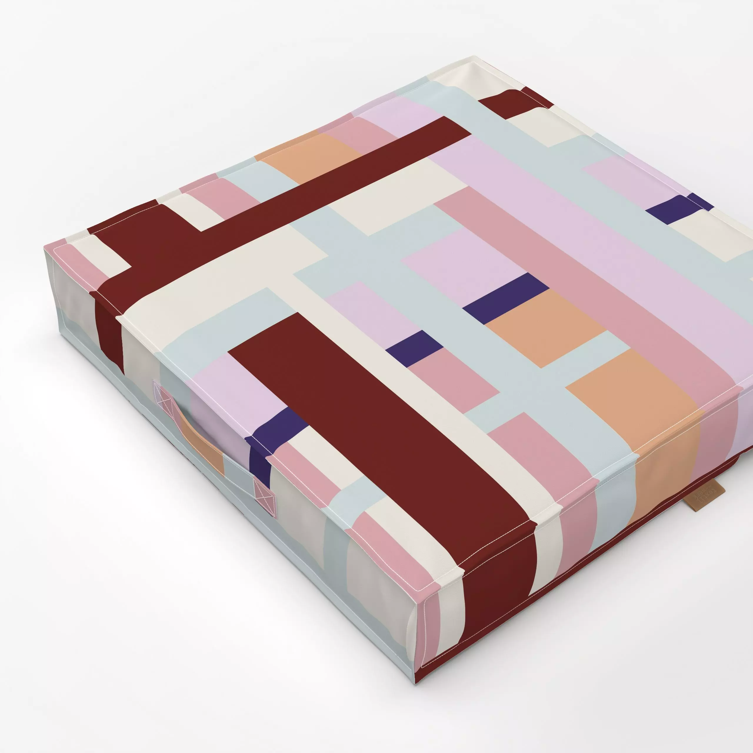 Bodenkissen Multicolor Karo - Herbst, Symbole & Muster - von „Andrea Liesert"; Muster, minimal, Karo, Herbstdeko, cosy, Deko...