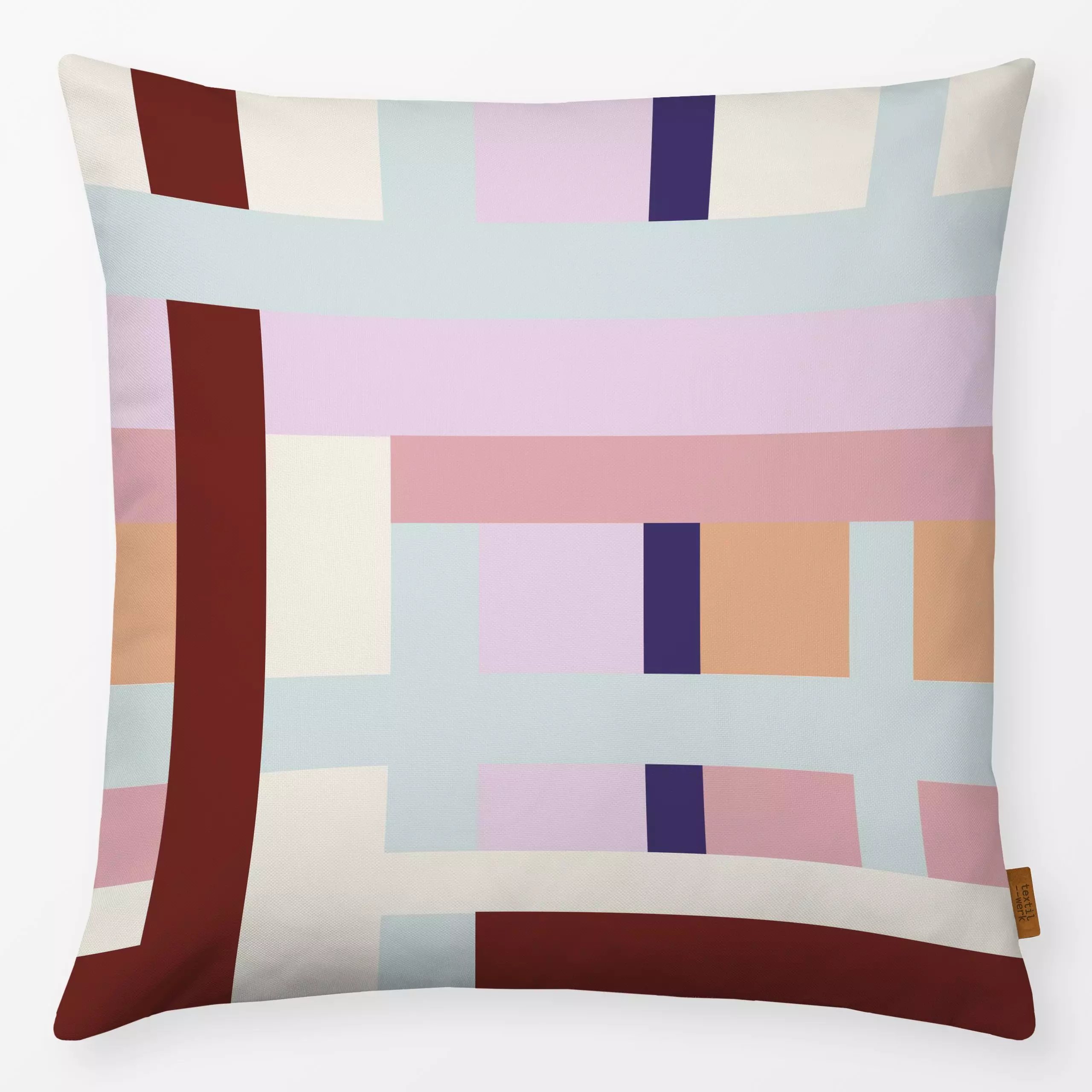 Kissen Multicolor Karo - Herbst, Symbole & Muster - von „Andrea Liesert“; Muster, minimal, Karo, Herbstdeko, cosy, Dekokisse...