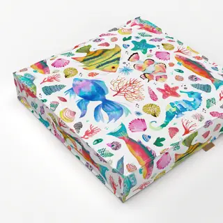 Bodenkissen Fische Muscheln Seepferdchen