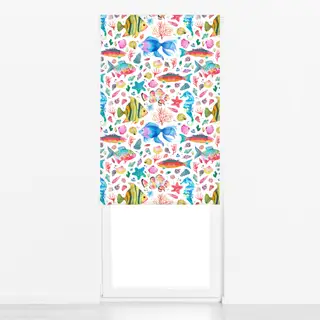 Raffrollo Fische Muscheln Seepferdchen