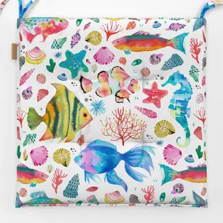 Sitzkissen Fische Muscheln Seepferdchen