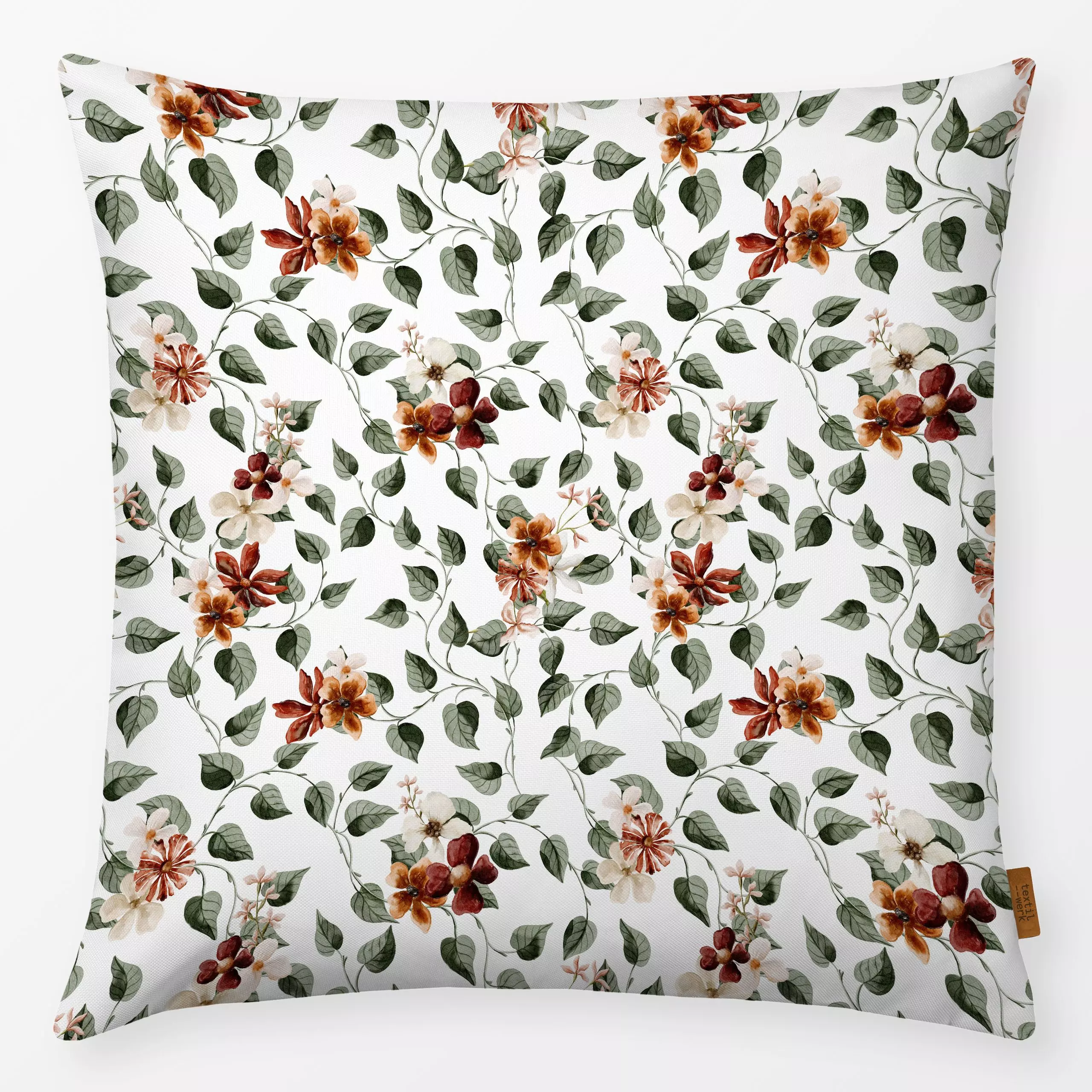 Kissen Unendliche Liebe - Ranken - Blumen & Florales - von „Uta Naumann"; boho, Muster, Natur, Blumen, Blätter, Garten, Wild...