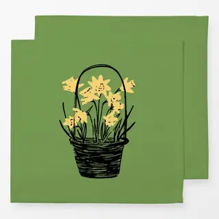 Servietten Korb mit Osterglocken