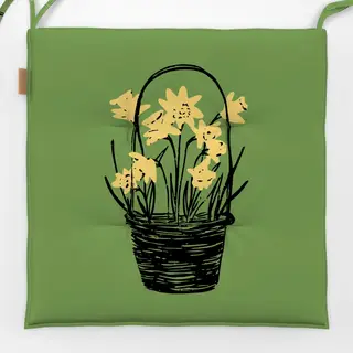 Sitzkissen Korb mit Osterglocken