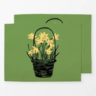 Tischset Korb mit Osterglocken