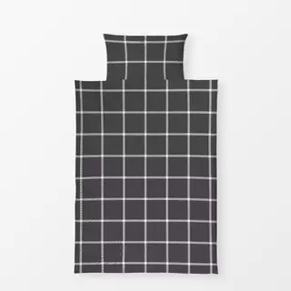 Bettwäsche Winter Karo dunkelgrau