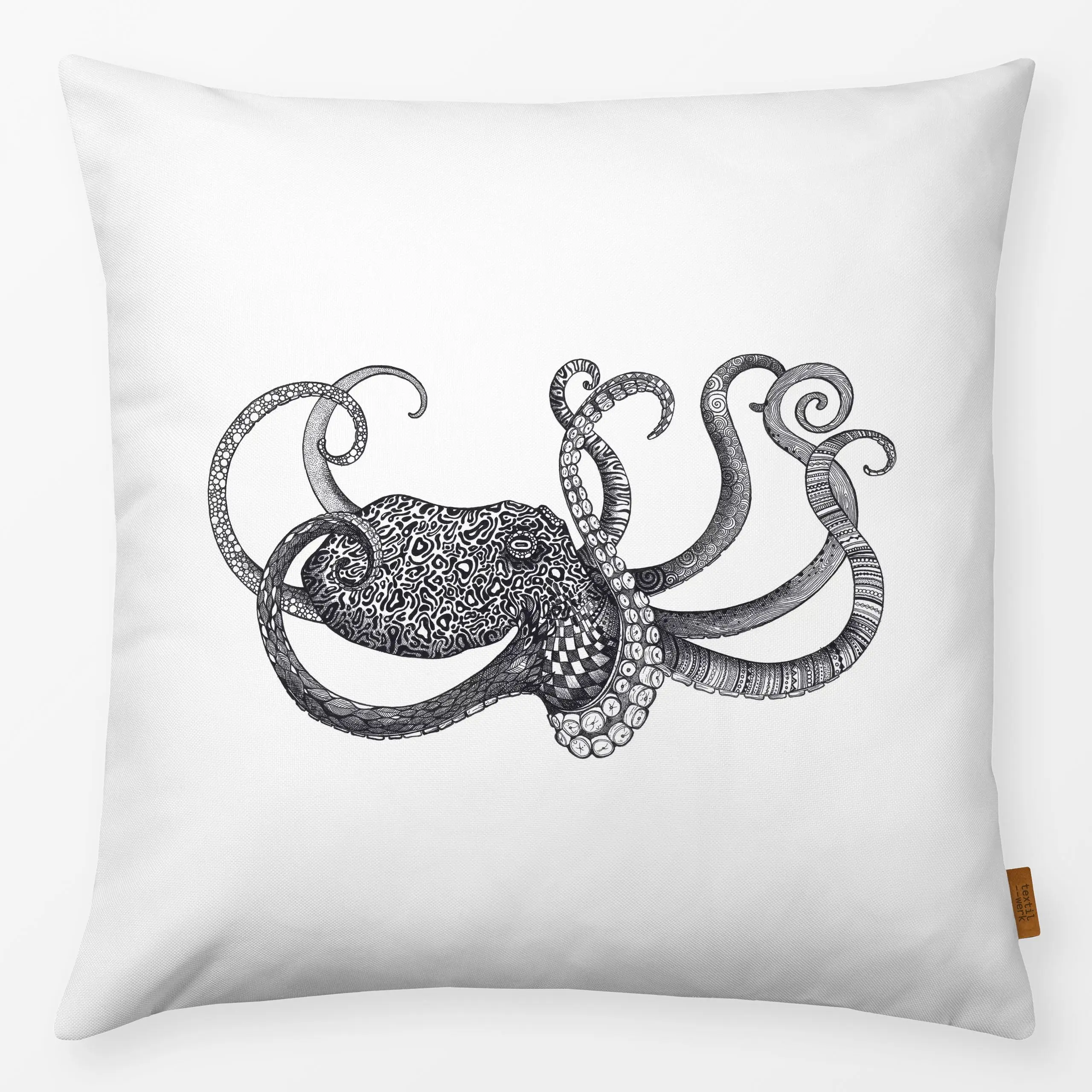Kissen Oktopus - Tiere - von „LIGARTI Tiermanufaktur"; Illustration, Ozean, Meer, Meerestiere, Oktopus, Unterwasserwelt, oce...