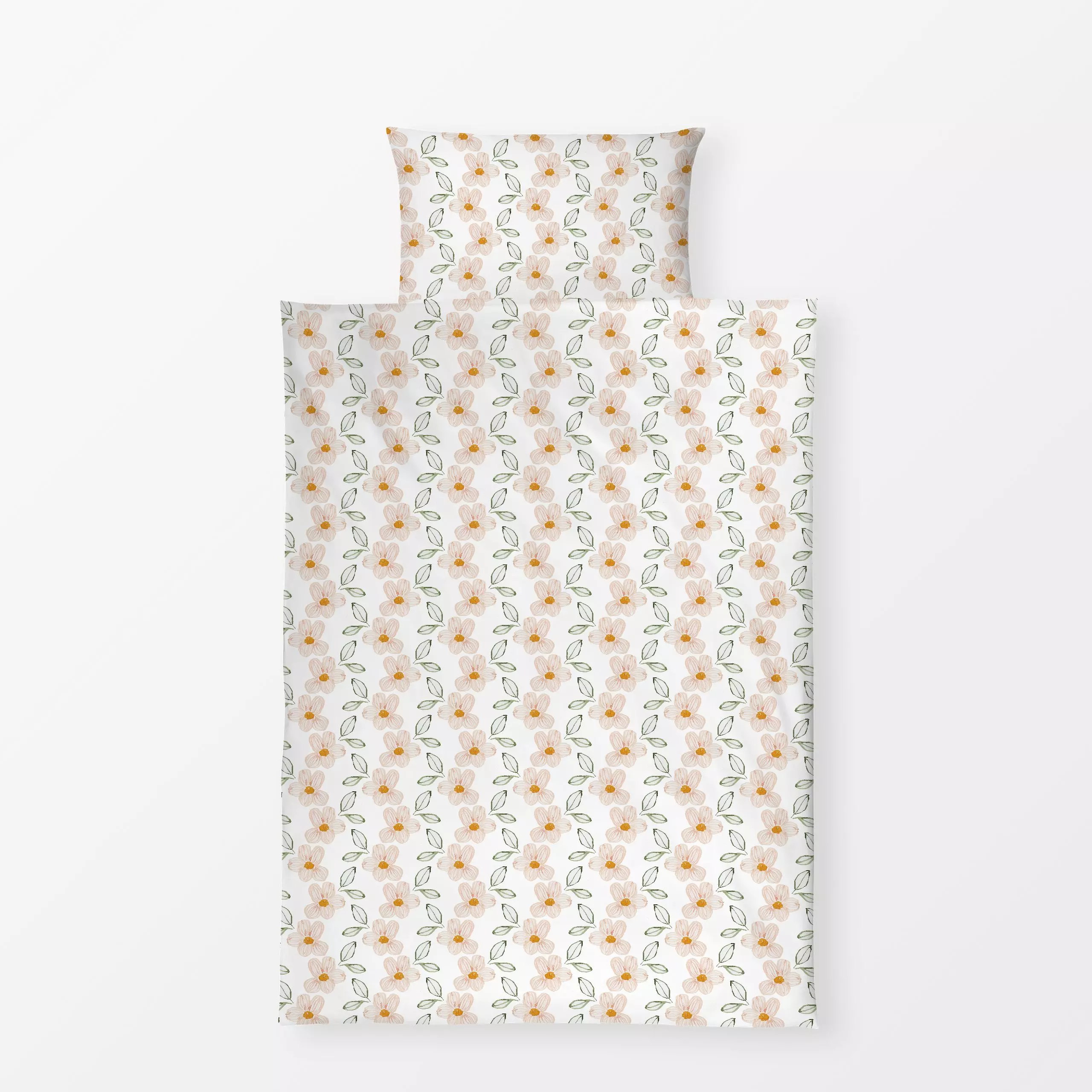Bettwäsche summer vibes Blumen weiß - Blumen & Florales, Symbole & Muster, Pflanzen & Botanik - von „Lena Yokota"; Muster, B...