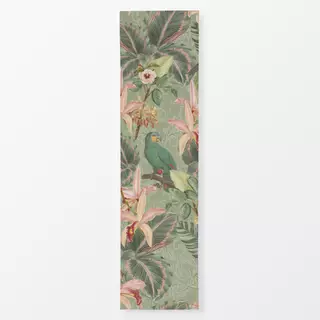 Tischläufer Vintage Dschungel Vögel Grun