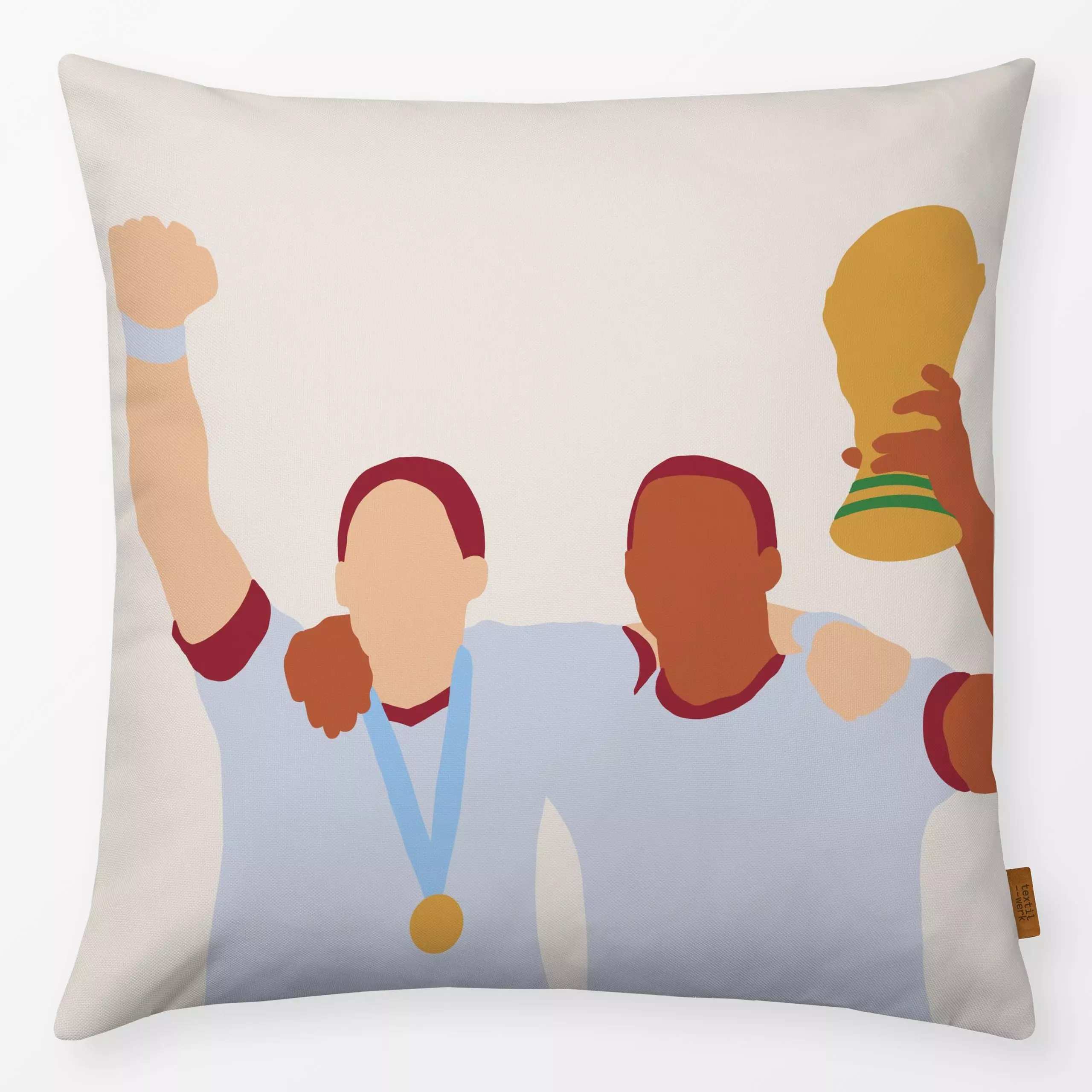 Kissen Fußball 16 - Sport, Anlässe - von „textilwerk"; Illustration, Geschenk, Sport, minimalistisch, schlicht, textilwerk, ...