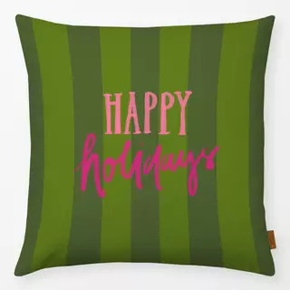 Kissen Happy Holidays grün