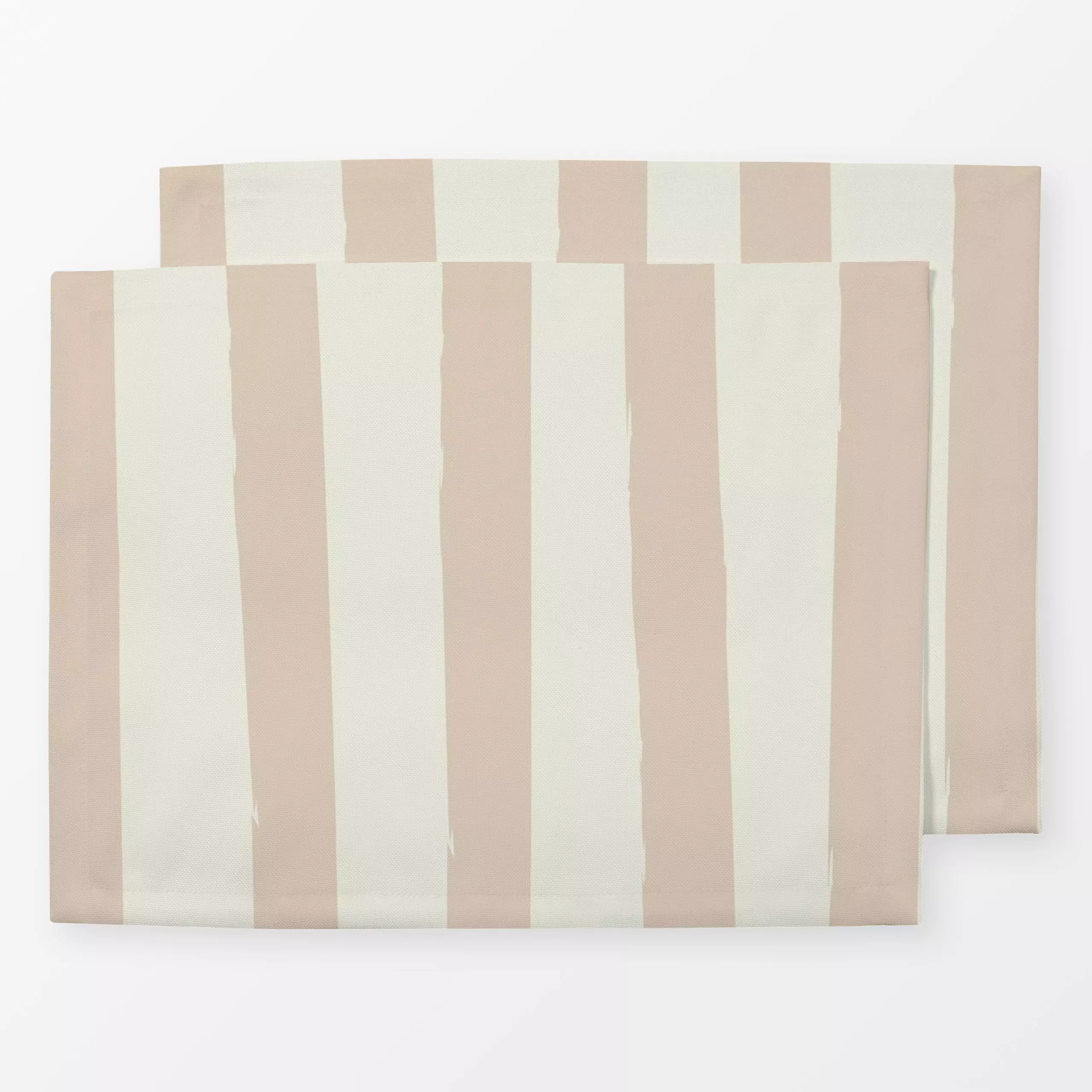 Tischset Messy Streifen Weiss Beige, gemustert, von DEINKI Studio