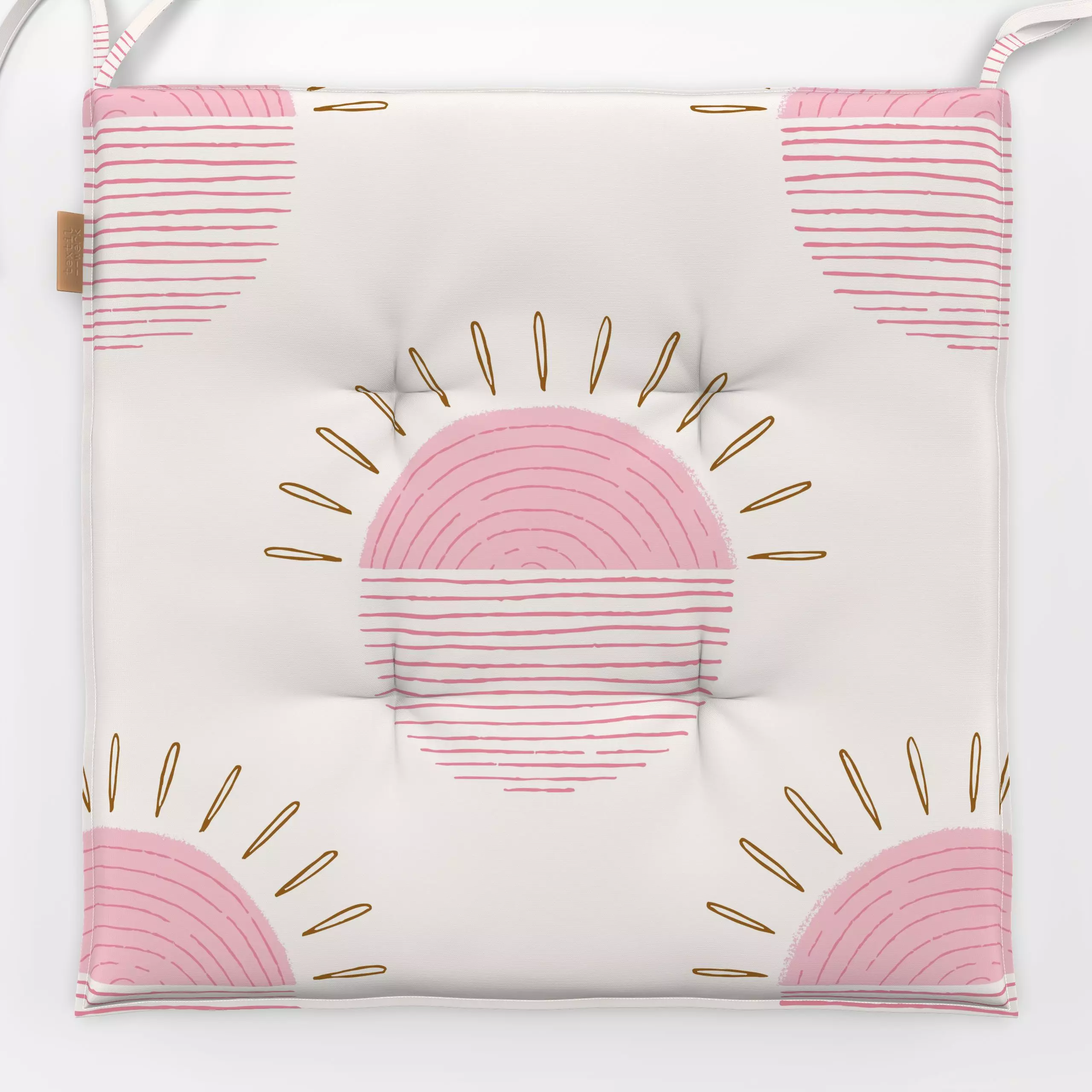 Sitzkissen Sonne beige pink - Kinderzimmer & Motive für Kinder - von „Kathrin Woo"; Kinder, Sonnenaufgang, Sonnenuntergang, ...