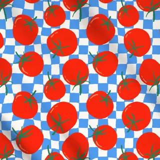 Meterware Tomato Checks Blue