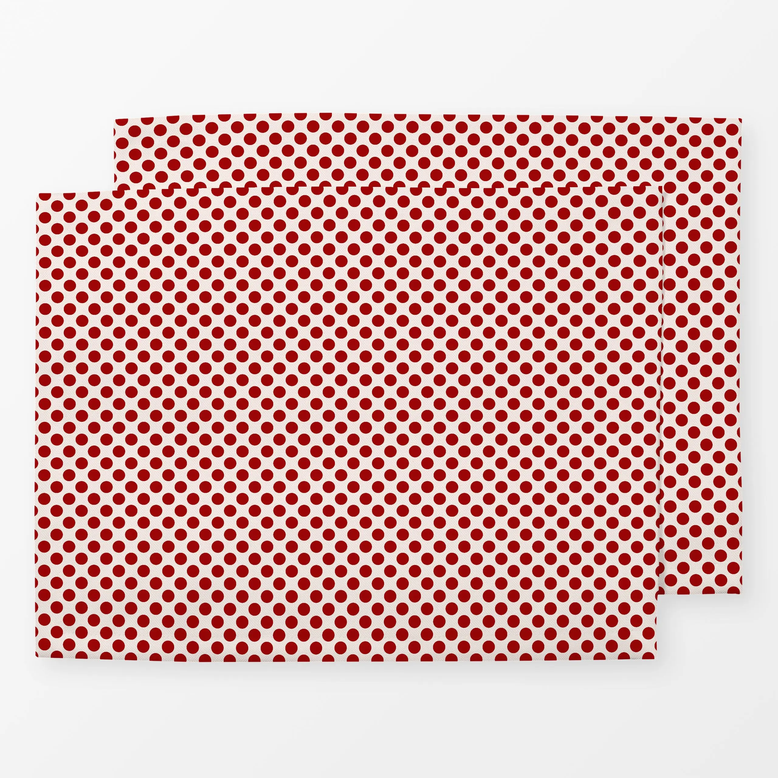 Tischset Polkadots Rot Beige, gemustert, von Sophie Augustin Illustration