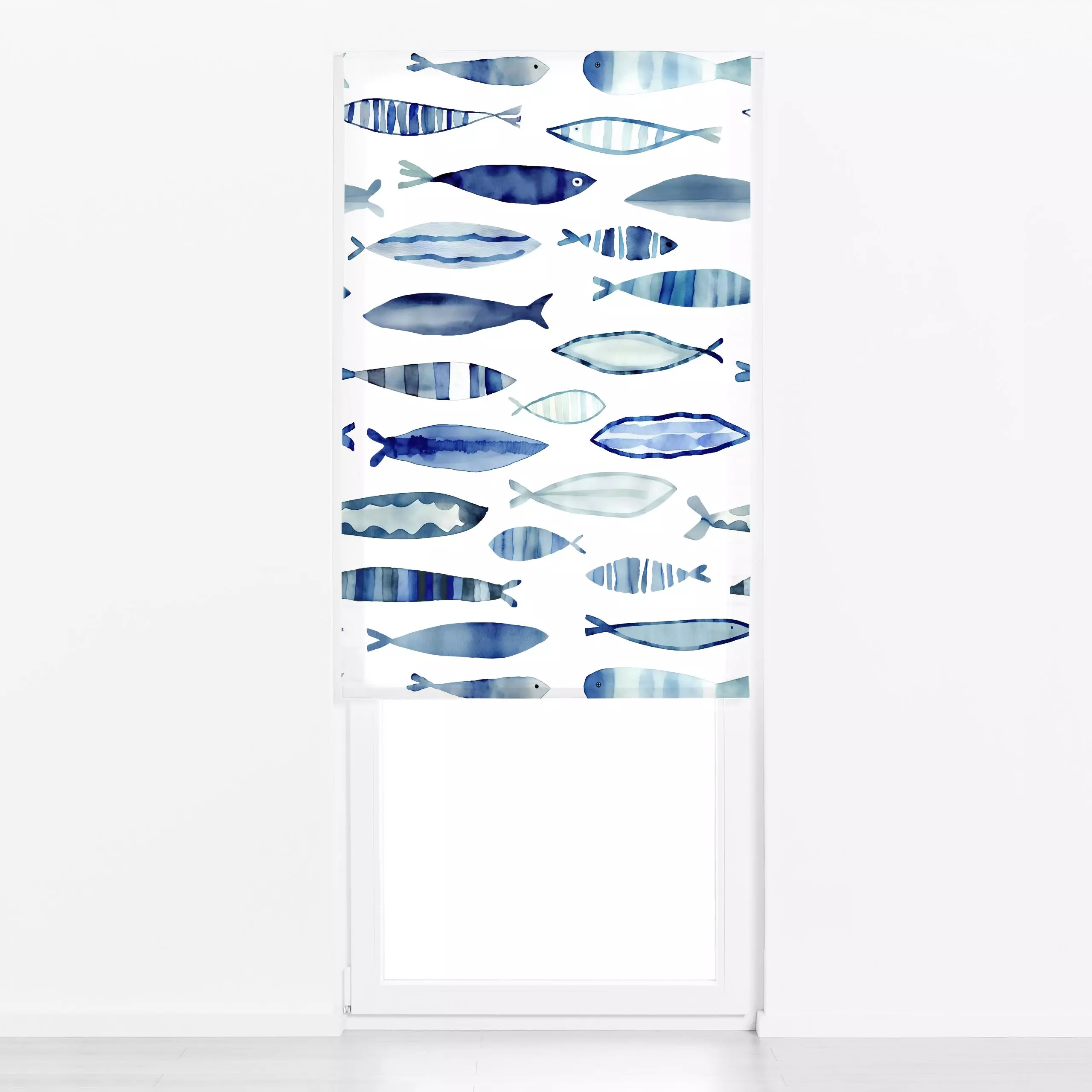 Raffrollo Under The Sea - Sommer, Tiere - von „Andrea Haase"; Ozean, Meer, Fische, Urlaub, frisch, geschenkidee, Aquarellmal...