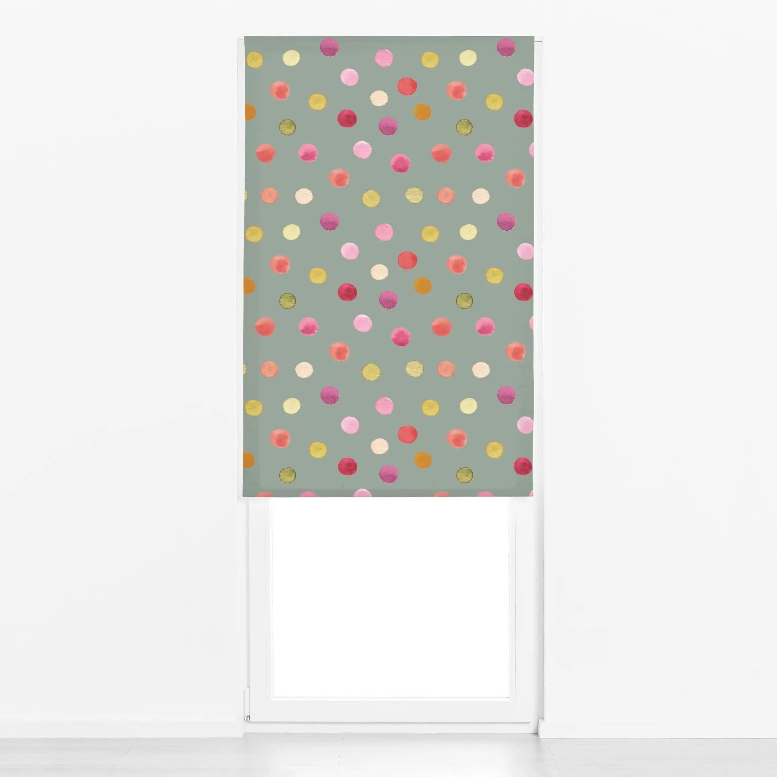 Raffrollo Watercolor confetti - Symbole & Muster - von „Lena Yokota"; Muster, Wasserfarben, Aquarell, Punkte, modern, Dots, ...